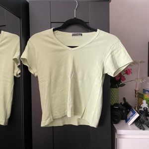 Brandy Melville light green babydoll crop top
